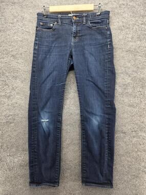 Madewell Jeans Womens 28 Blue Alley Straight Stretch Denim Distressed B1061